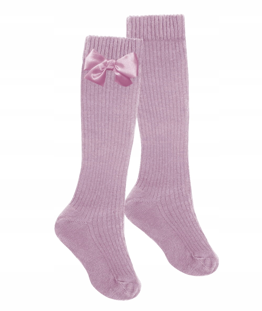 

Sówka podkolanówki brudny róż z kokardą 18-20