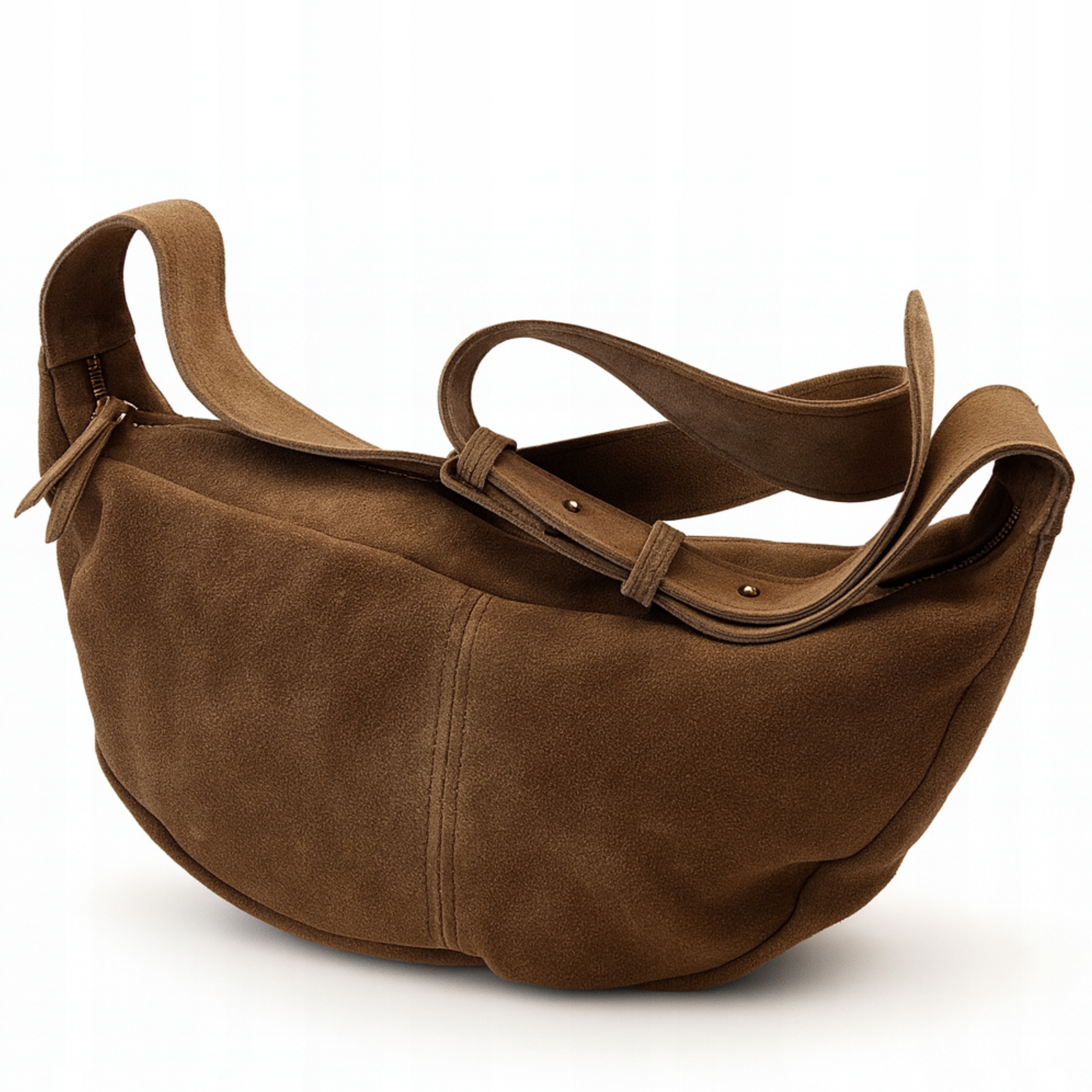 Laura Biaggi Dámská kabelka přes rameno Půlměsíc Přírodní semiš Premium