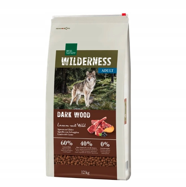 Sucha karma Real Nature Wilderness Dark Wood Jagnięcina z Dziczyzną 12kg