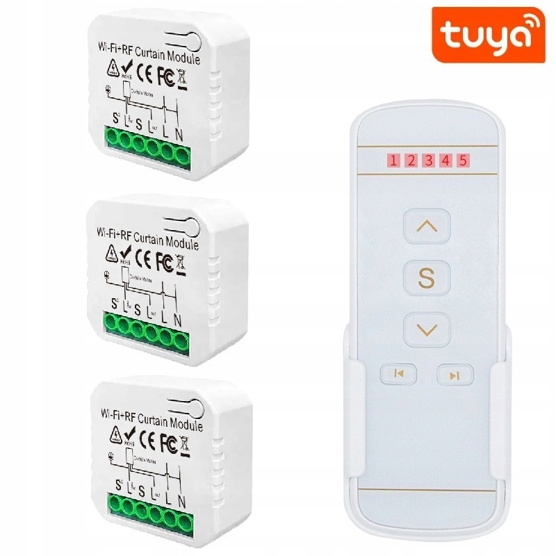 3x Ovládač Na Rolety Závesov Wifi Tuya Smart Pilot 5 Kanálový