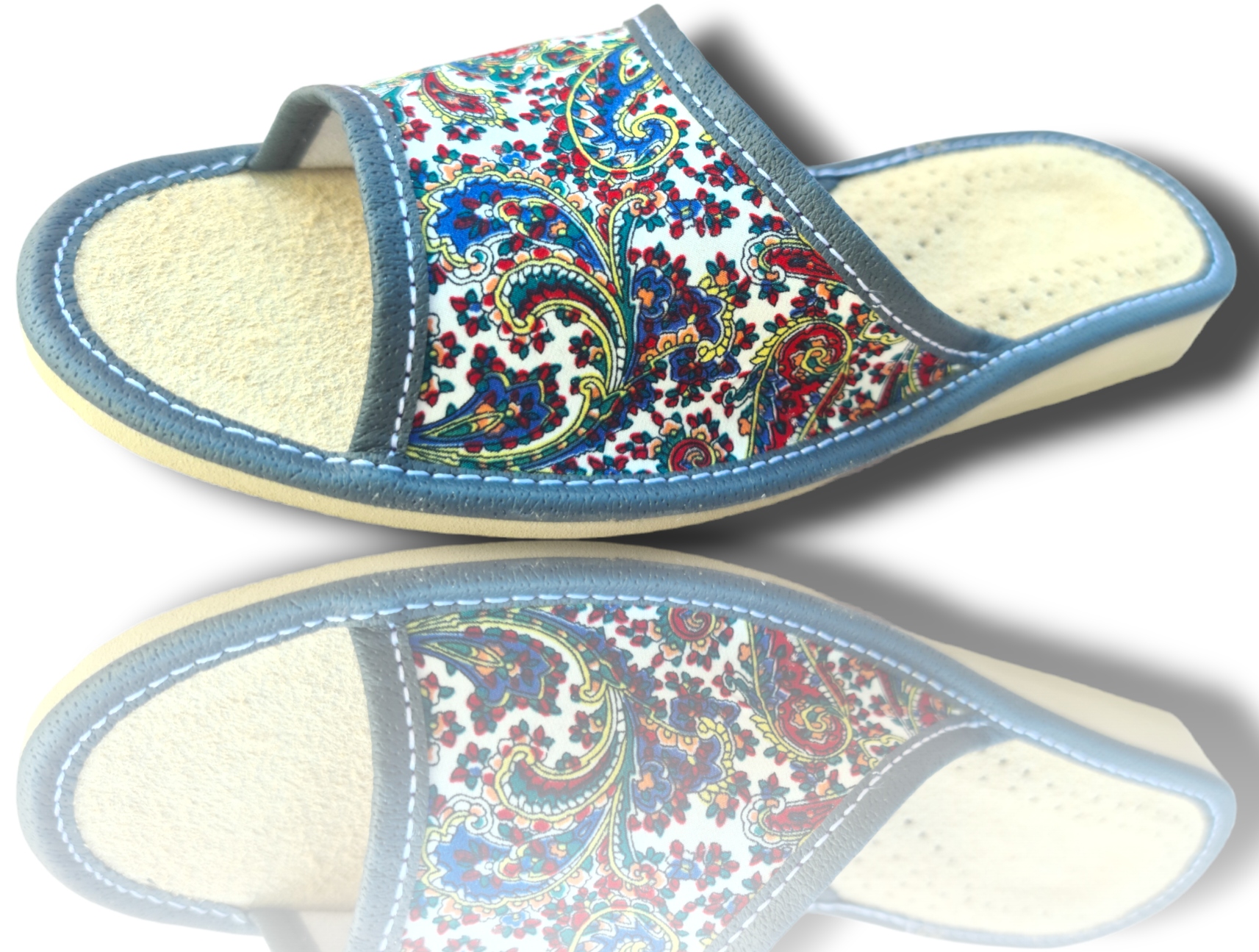 Pantofle Klapki Damskie Skórzane Laczki Rozmiar 38 Łowickie Rozmiary 36-41 Marka inna