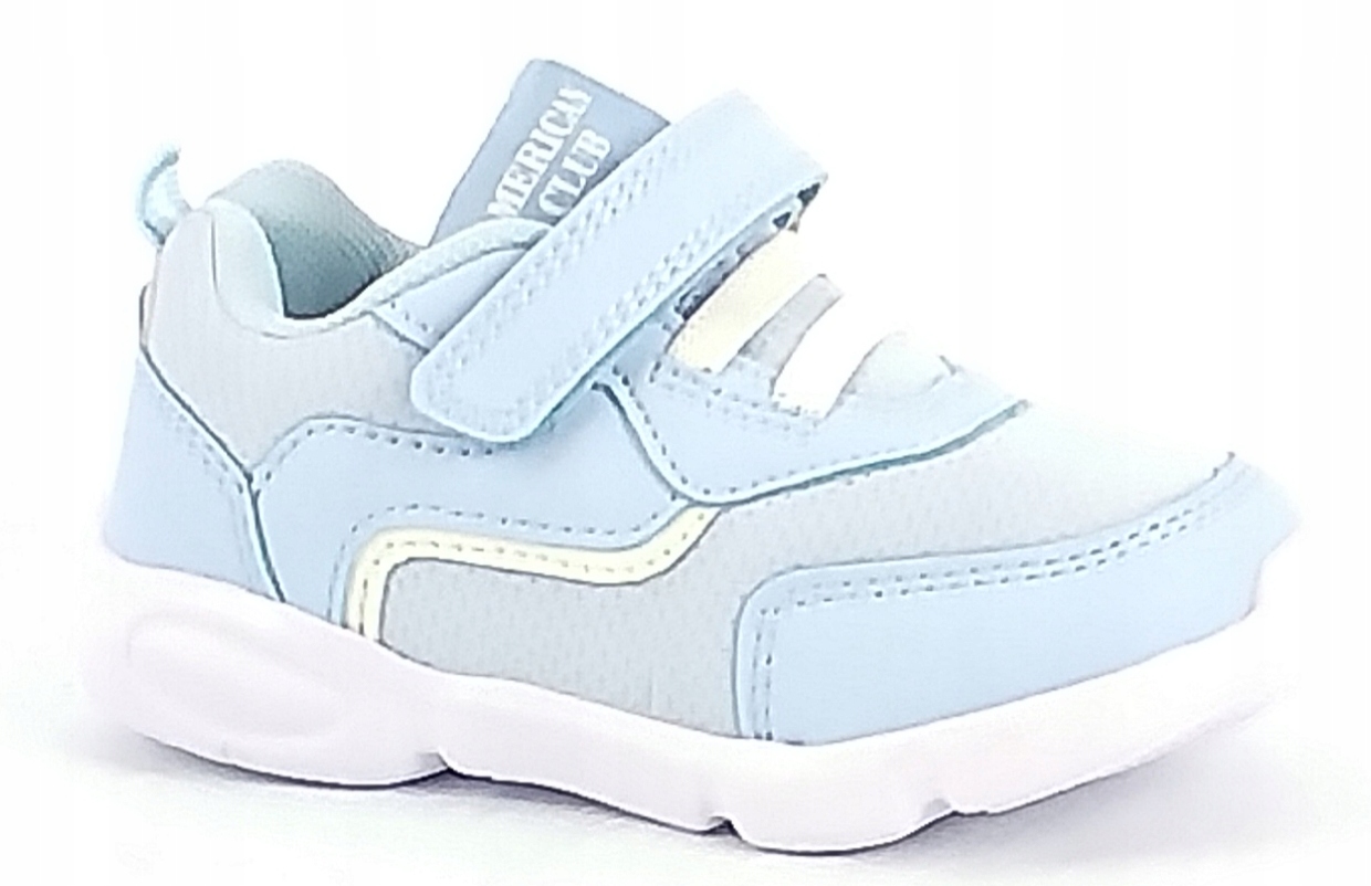 AMERICAN CLUB WT105 ADIDASY SPORTOWE DZIEWCZĘCE SNEAKERSY RZEP LT.BLUE