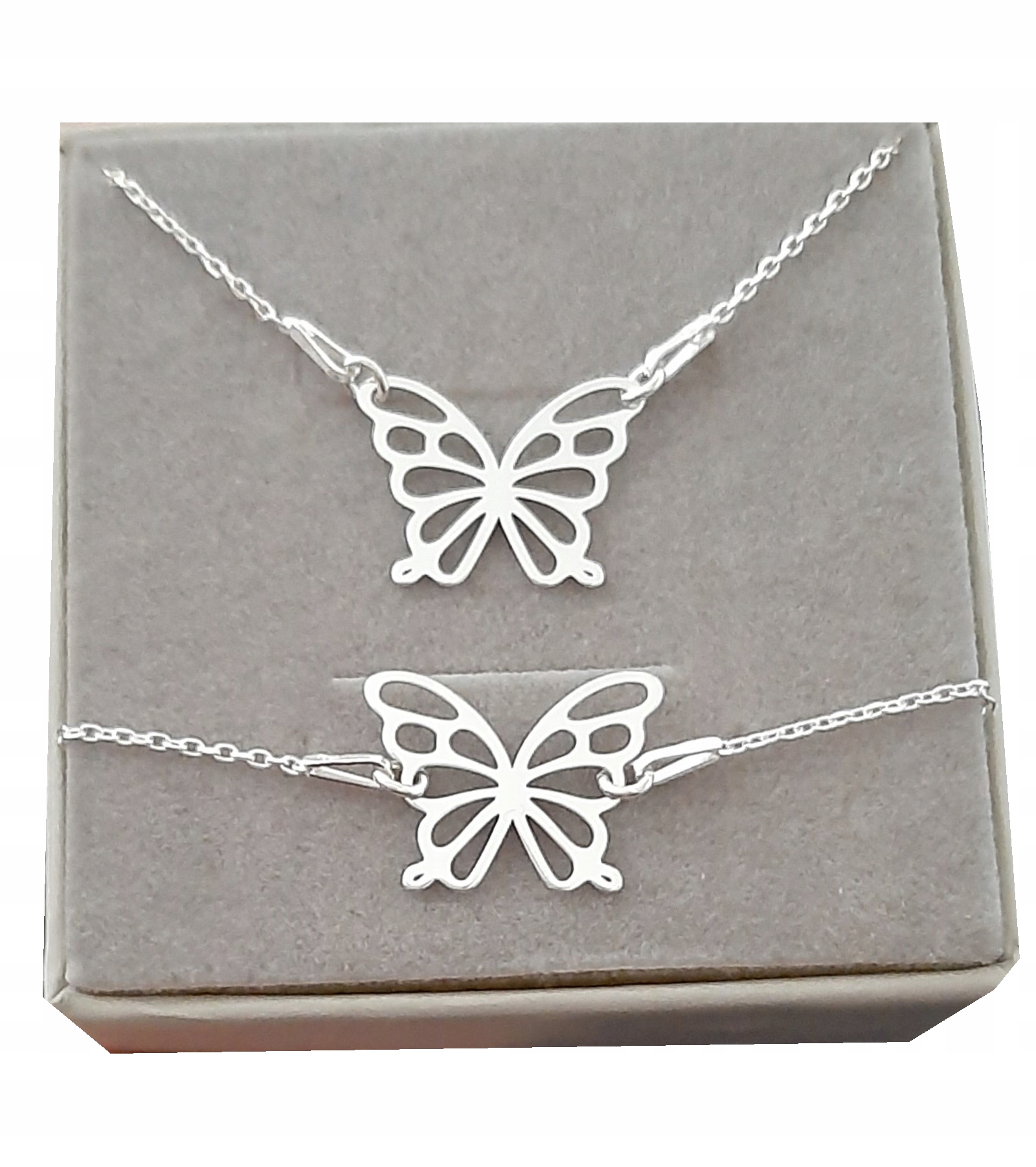 

Srebrny komplet Motyl Motylek Srebro 925 B1