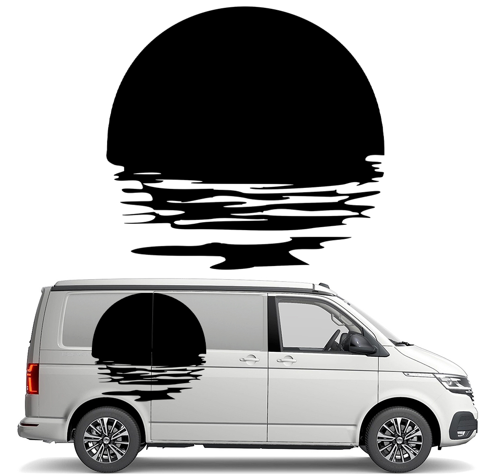 Nálepka Grafika na karavan Kempingový přívěs Západ Slunce Moře 90x95