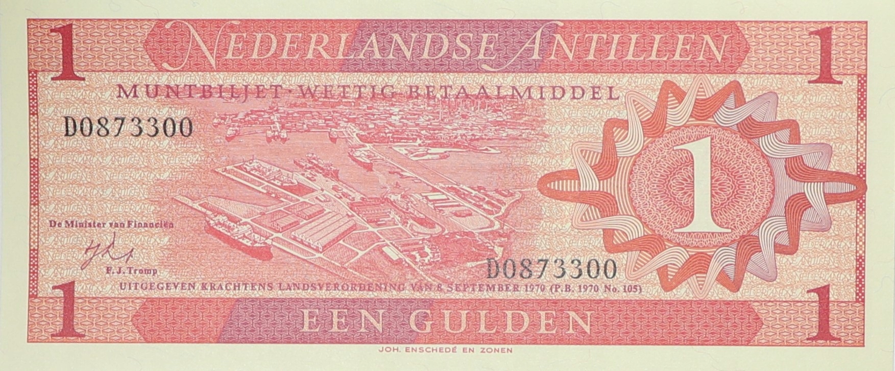 Banknot - 1 Gulden - Holandia - 1970 rok