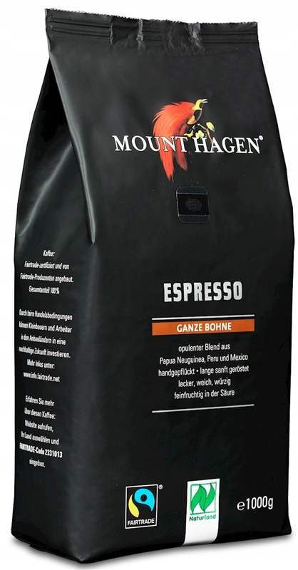 Levně Káva Zrnková Espresso Ft Bio 1 kg Mount Hagen