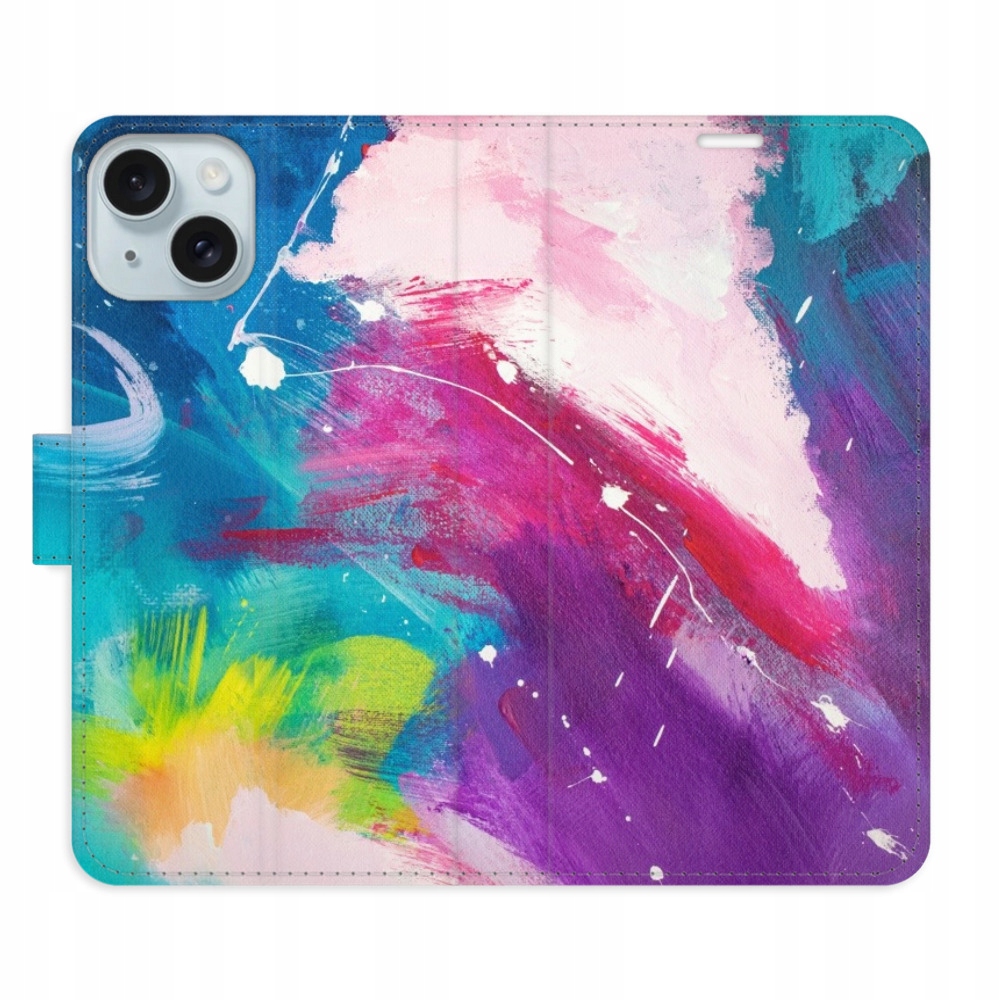 Etui z klapką iSaprio Abstract Paint 05 dla iPhone 15 Plus