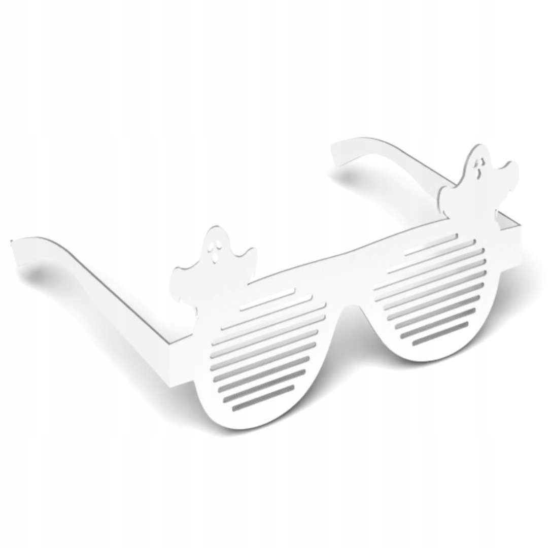 OKULARY papierowe HALLOWEEN białe DUSZKI duchy X6
