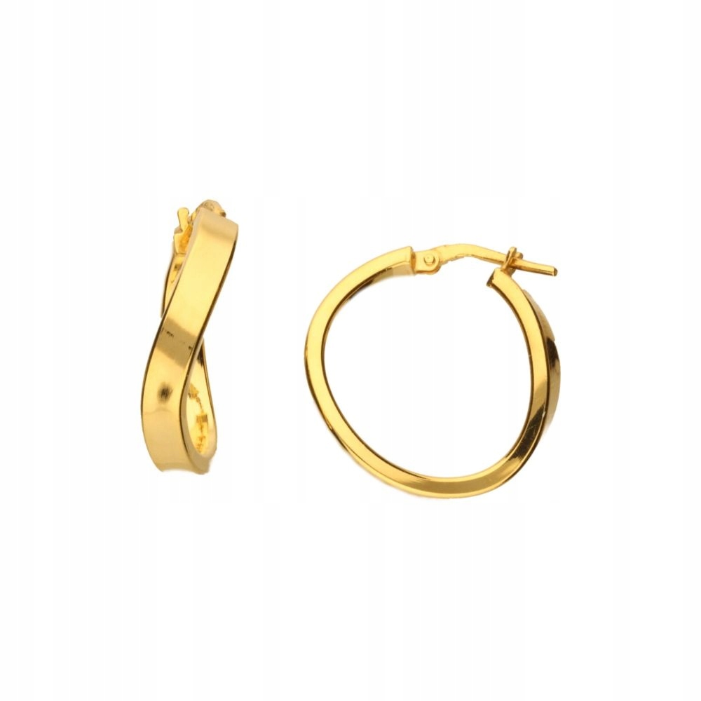 Stříbrné náušnice 925, kolečka pozlacená, kolečka kroucená 24 mm, 3.17 g jako dárek