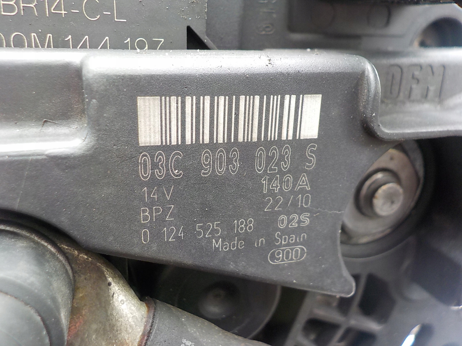 VOLKSWAGEN GOLF VI 1.4 TFSI ALTERNATOR 03C903023S