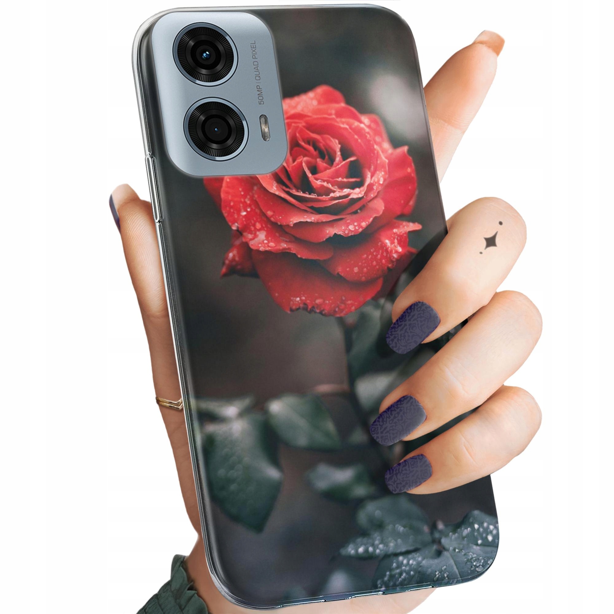 Etui Do Motorola Moto G24 Moto G04 Róża Z Różą Rose Obudowa Case