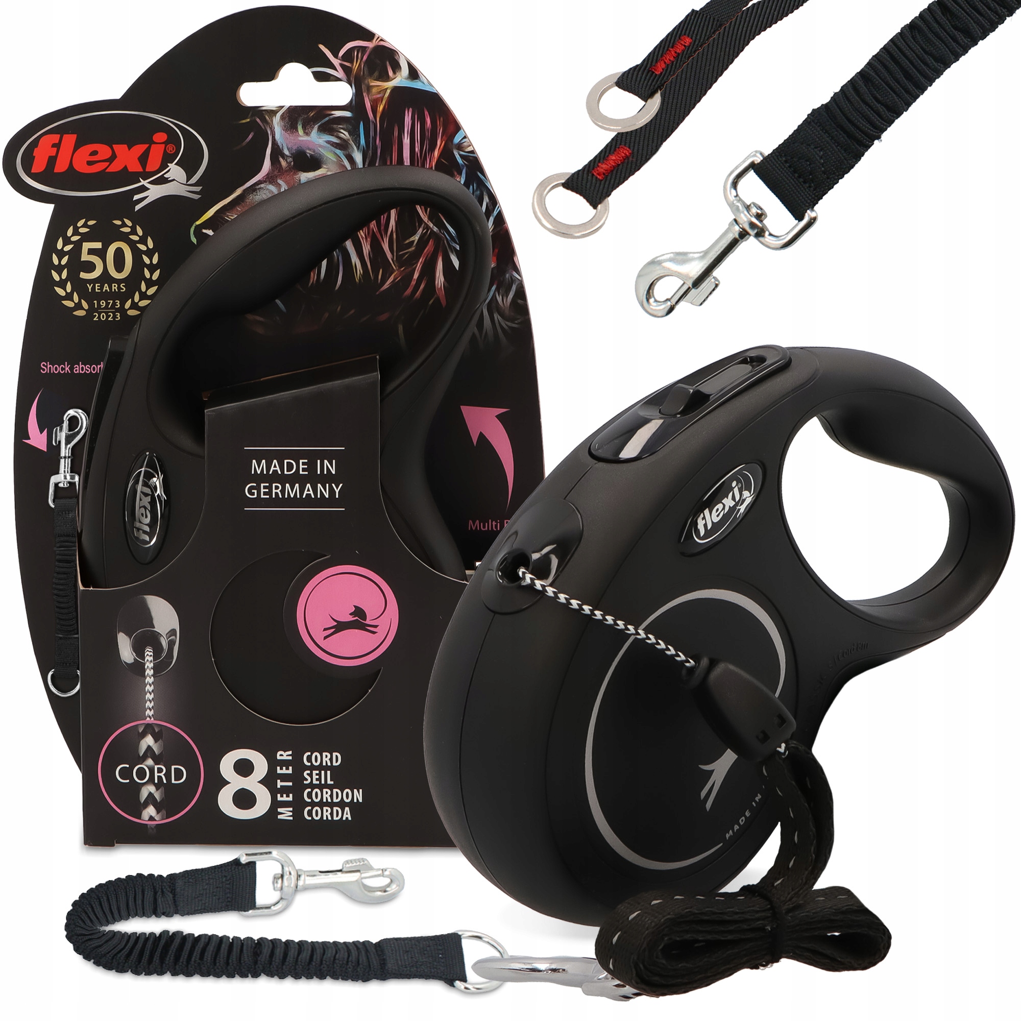 Levně Vodítko Psa Flexi Automatická 8 m Navíjecí lanko Tlumič pro vodítko Tres 3O