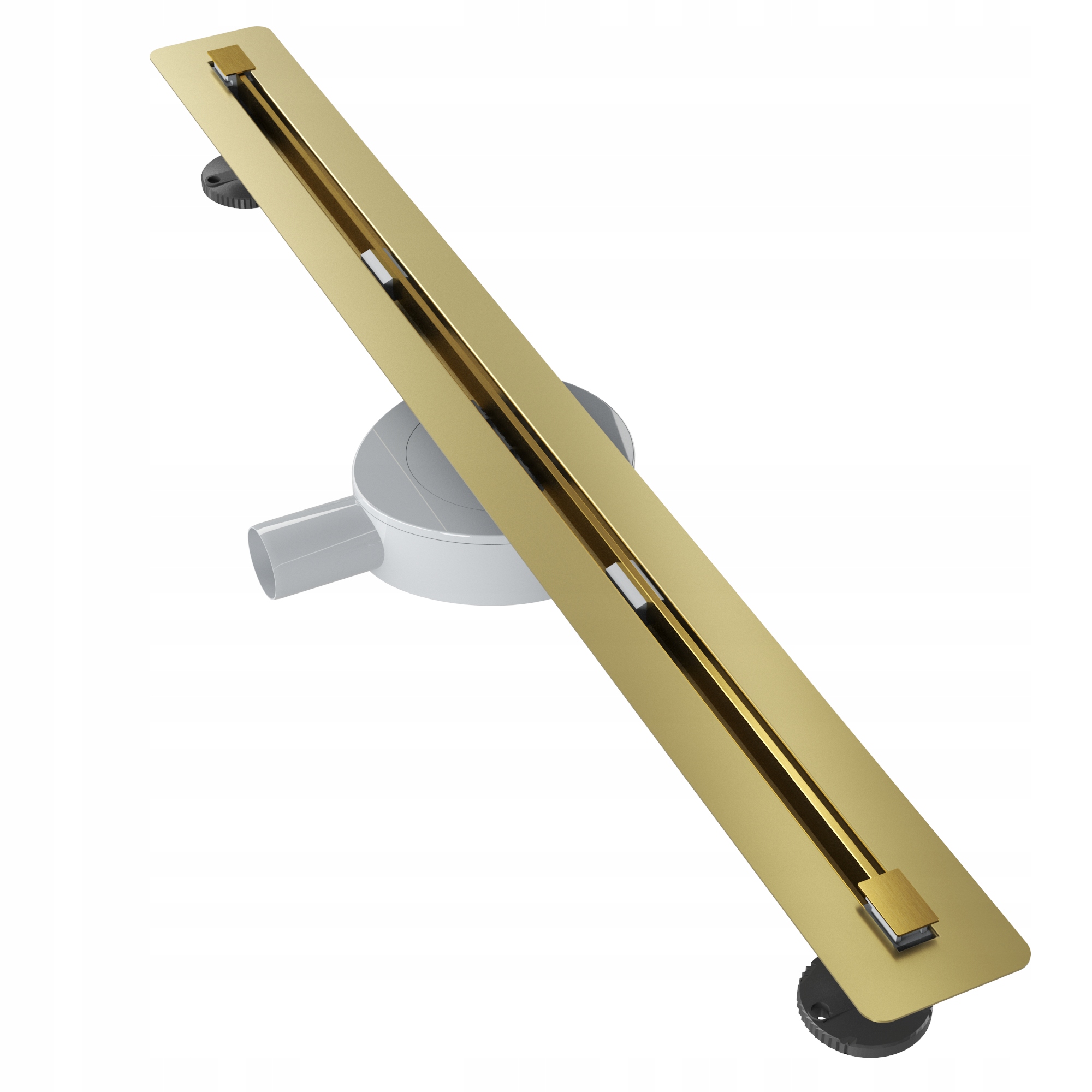 Lineárny Odtok Pod Dlažbu 80 cm Oceľ Sifón Sprchová Vanička Zlatá Luno