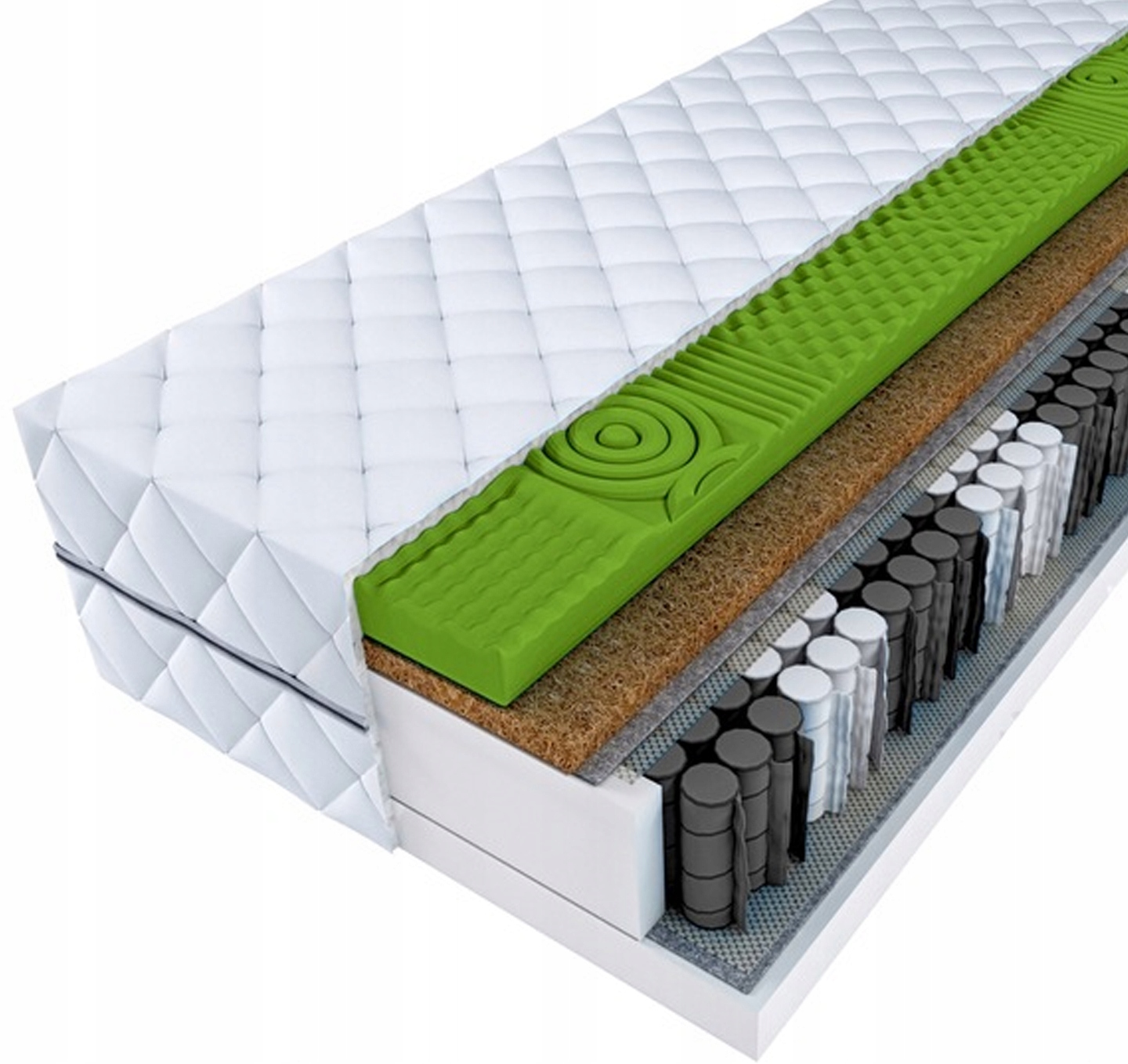 Materac Pocket Kokos 90X180 średnio-twardy kieszeniowy Masujący 18 cm H4