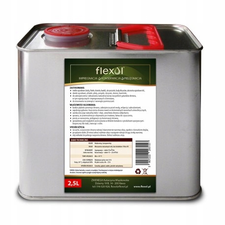 OLEJ LNIANY DO MEBLI OGRODOWYCH 2,5 L Marka Flexol