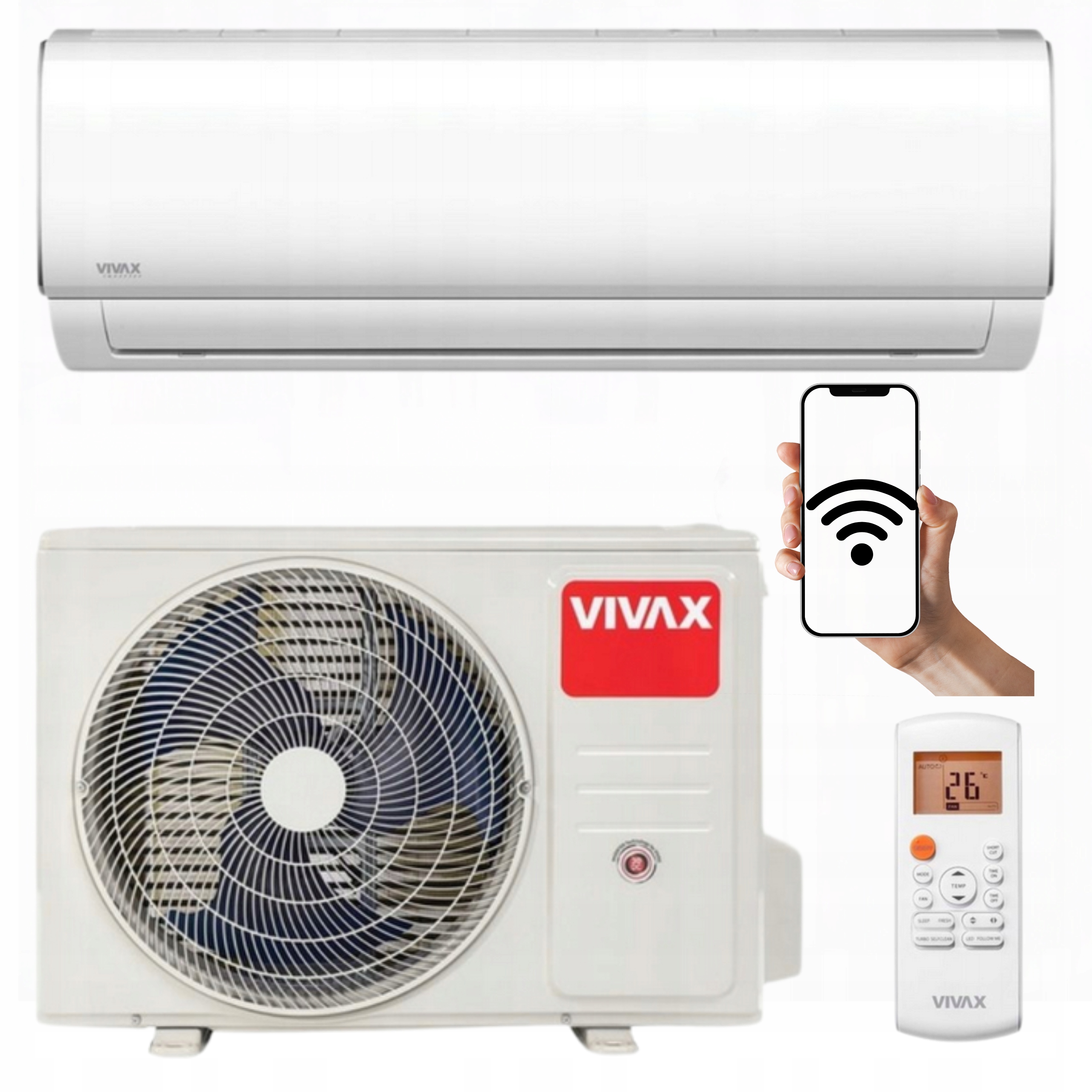 Domáci nástenný klimatizátor Vivax Q-design 3,5 kW 40 m2 WiFi Výkonný A++