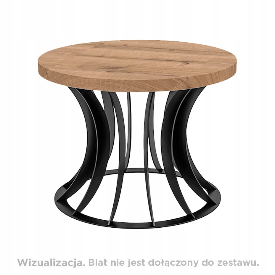 Stelaż do stołu stolika kawowego S36 loft industrial Stal czarny Fi80 cm