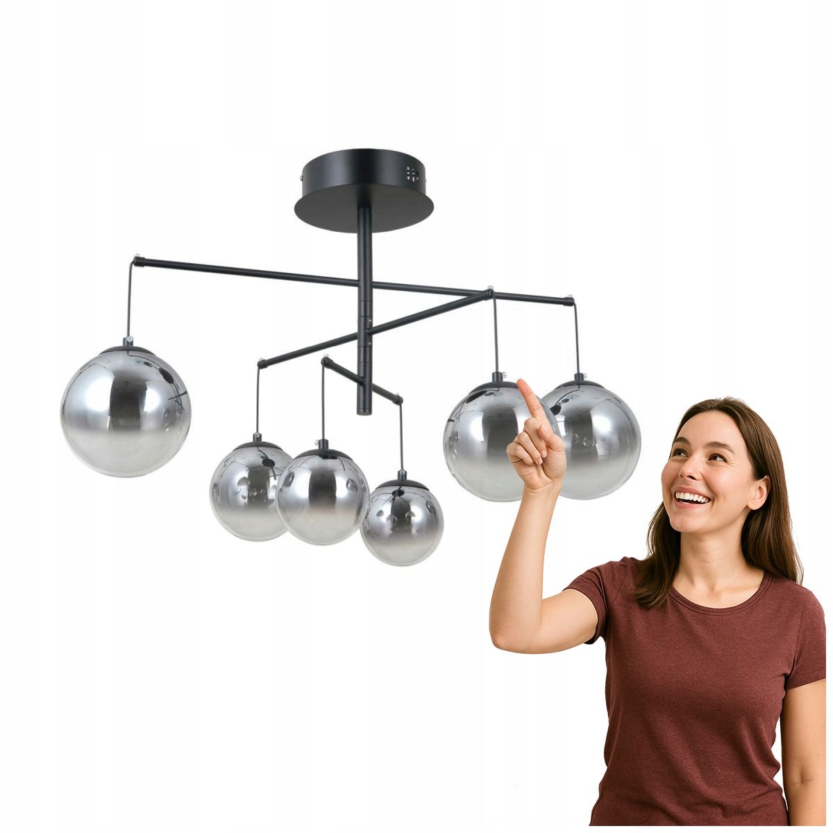 Závesná Led lampa 30W Velada PND-34381-6-BK Italux