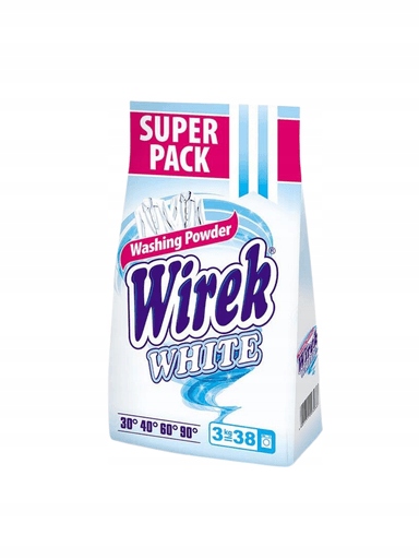 Levně 3x Prášek na praní Wirek 3 kg Prací prostředek na bílé prádlo Fólie