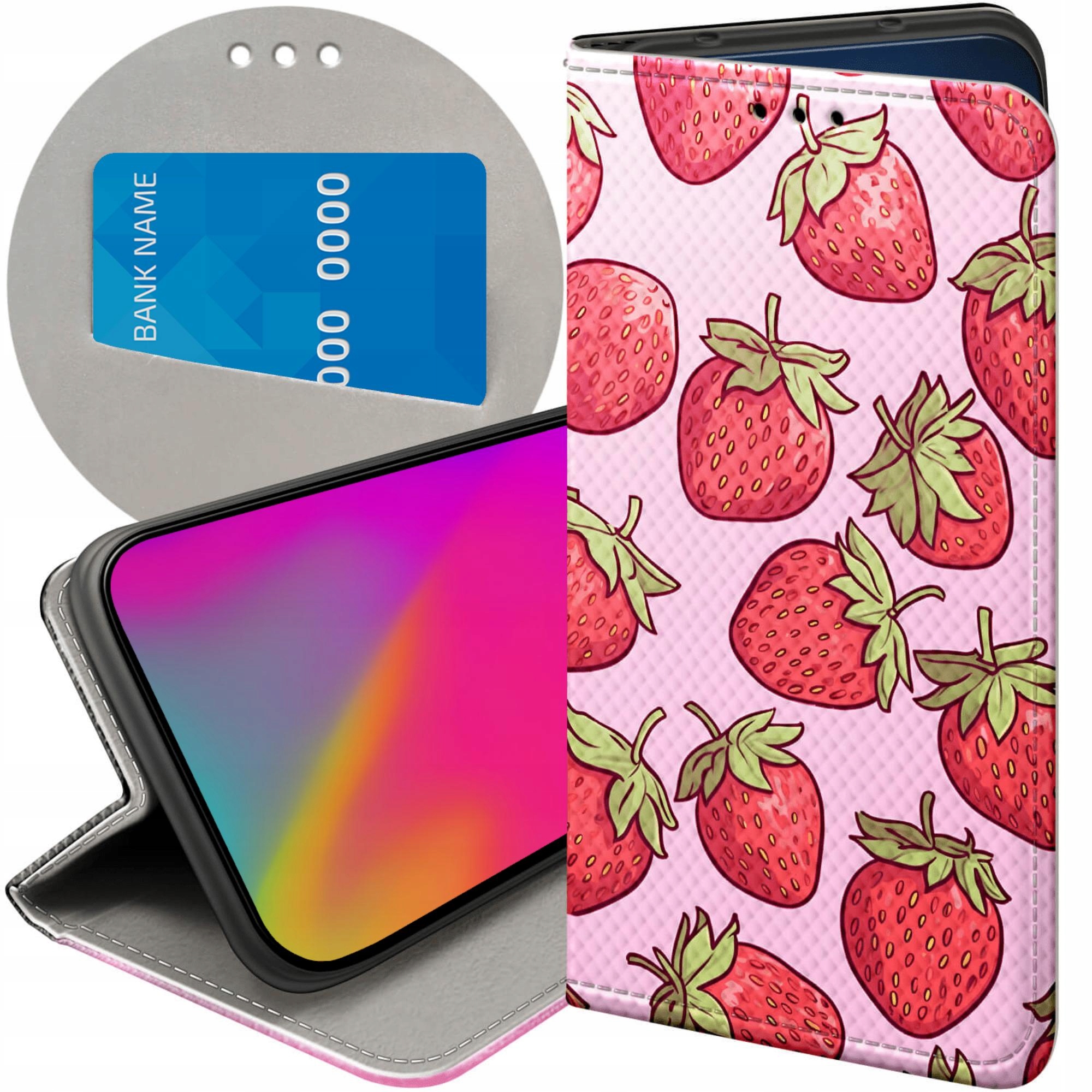 Etui Z Klapką Do Samsung Galaxy J7 2017 Truskawki Poziomki Owoce Case