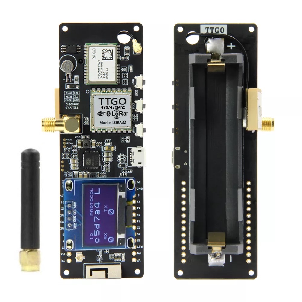 ESP32 TTGO LoRa 433Mhz WiFi GPS NEO-6M AKUMULATOR Model TTGOGPS433
