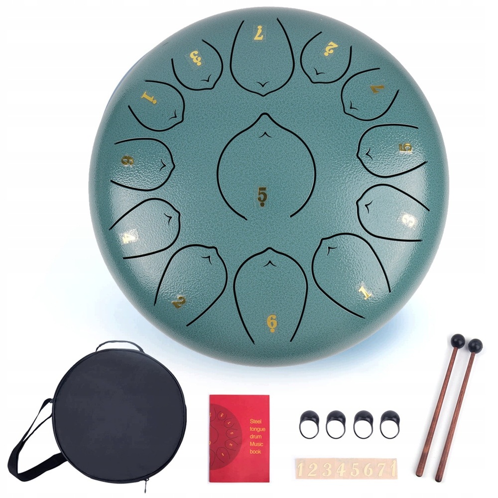 Jazykový buben sada 12" modrý dešťový ocelový bubínek Tongue Drum