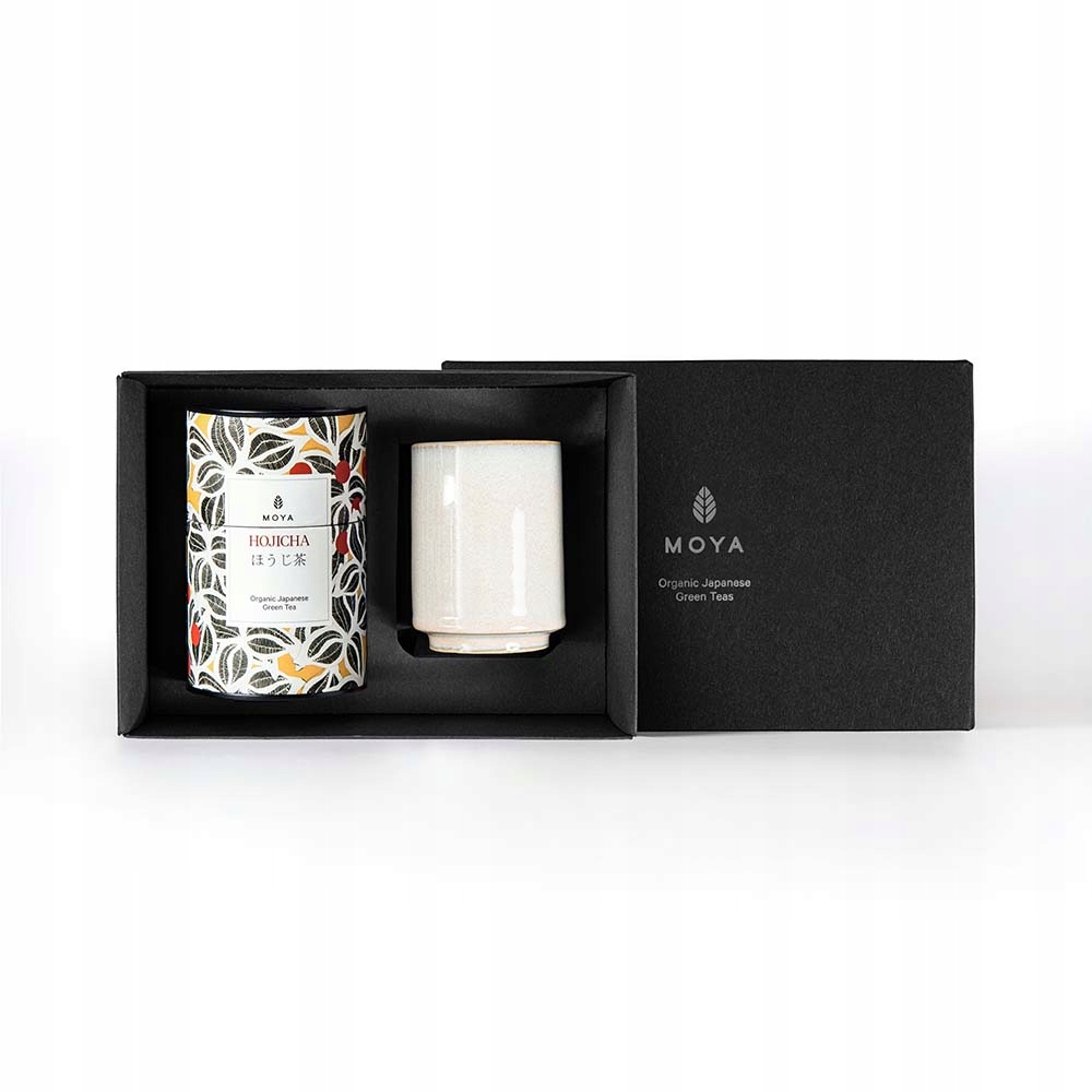 Zestaw prezentowy organiczna zielona herbata Moya Hojicha i kubek Josei