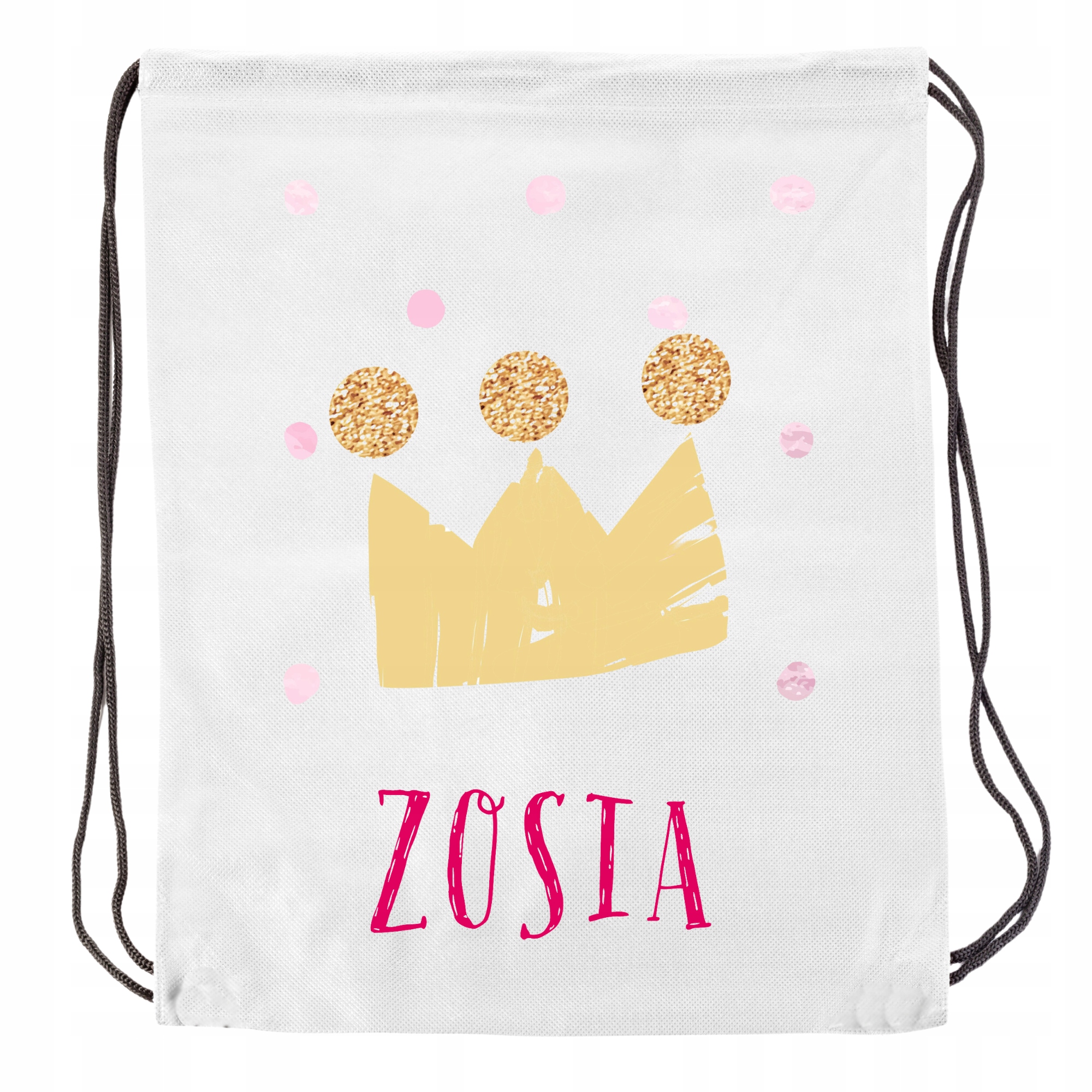 WOREK PLECAK na buty kapcie DO ŻŁOBKA PRZEDSZKOLA SZKOŁY z imieniem KORONA