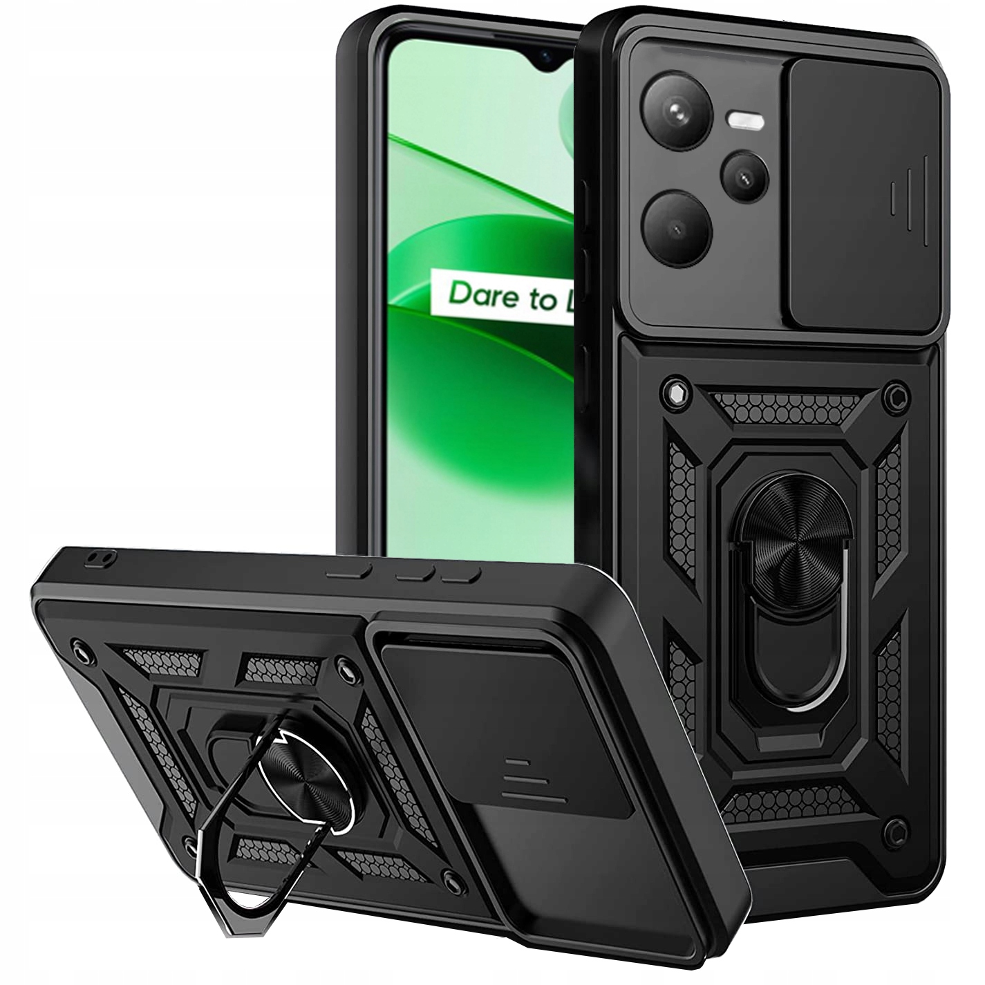 

Etui Slide Ring do Realme C35 Pancerne Szkło