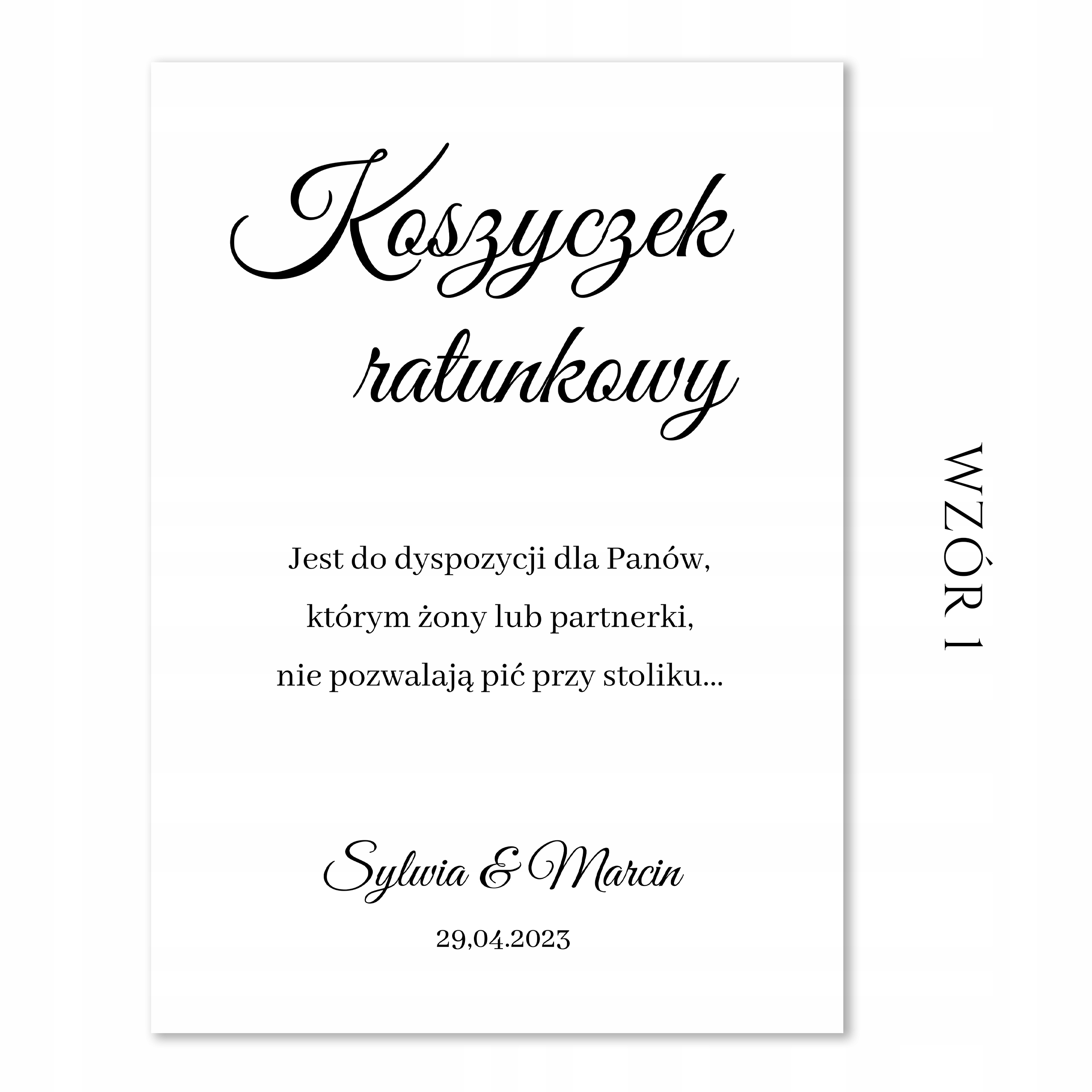 PLAKAT KOSZYCZEK RATUNKOWY DLA PANÓW A4 WESELE Kod producenta DRUKUI PLAKAT
