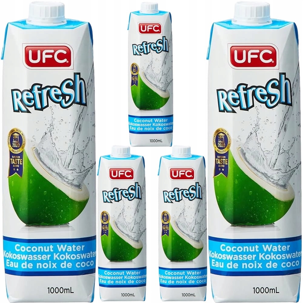 5x Zdravá Kokosová voda 100% přírodní zavlažování 1000 ml 1 litr Ufc