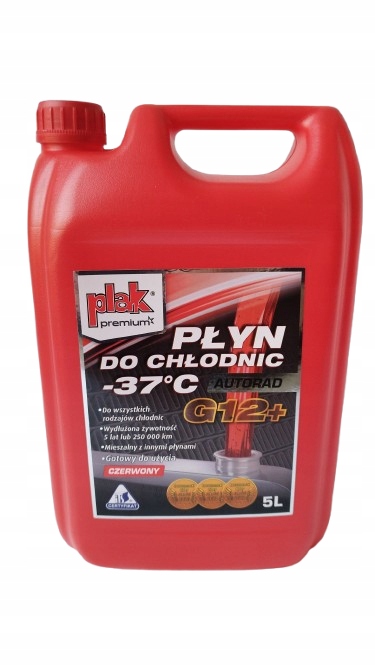 Płyn Do Chłodnicy G12+ Plak 5L Czerwony Różowy -37°C