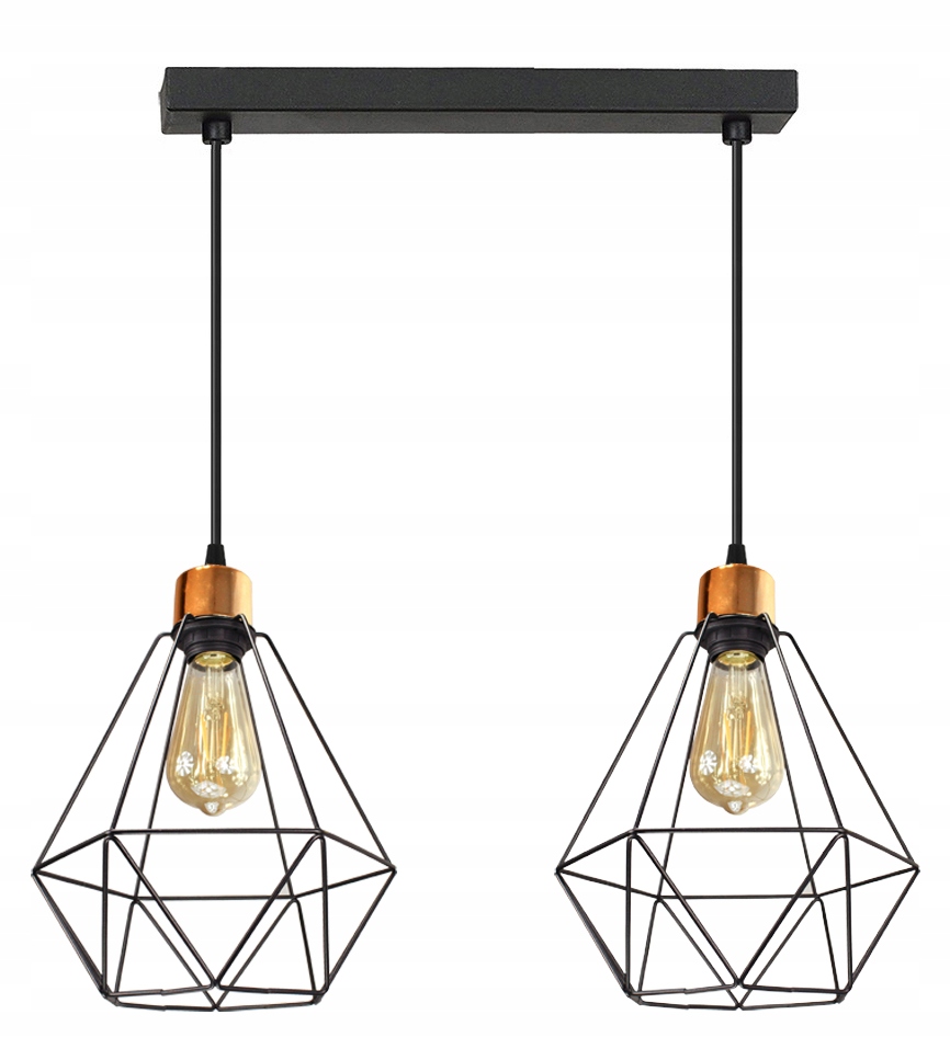 Závěsná Stropní Lustrová Lampa Diamond Černá Led