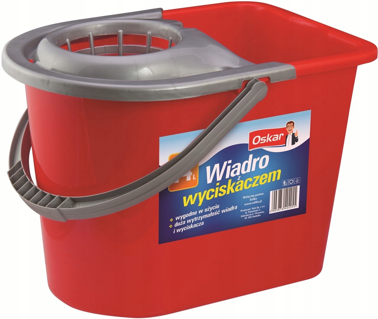 

Oskar Wiadro prostokątne z wyciskaczem 14L