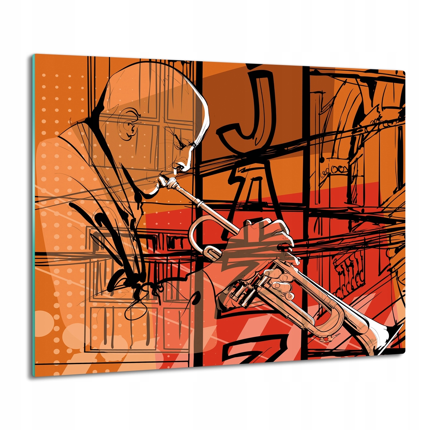 tisk ochranné desky na indukci Jazz trumpetista 60x52