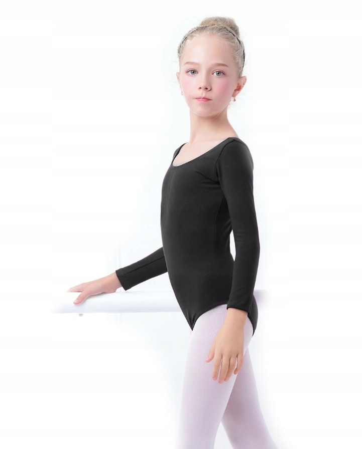 

Body Gimnastyczne Długi Rękaw Balet Czarne 152/158