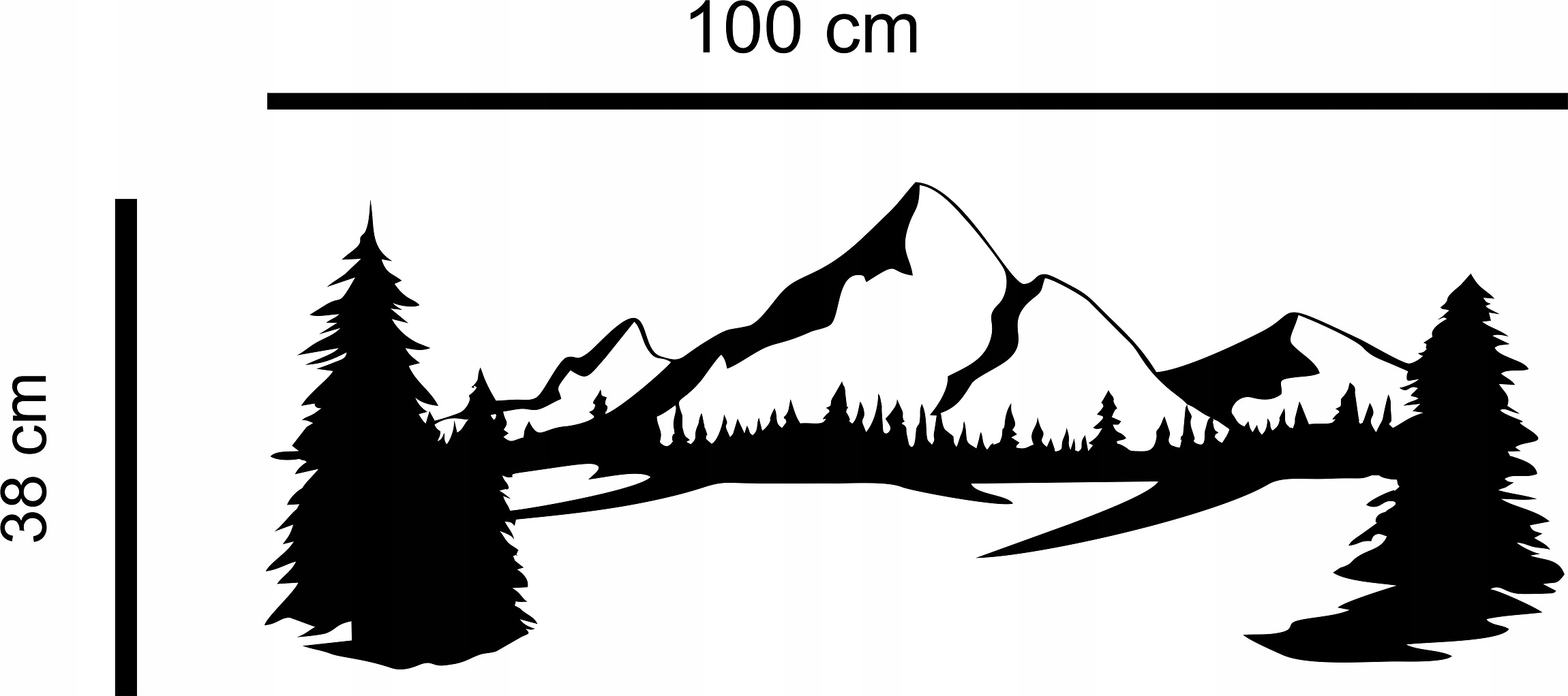 Metalová ozdoba Hory pohoří Tatry stromy obraz velké 100 cm