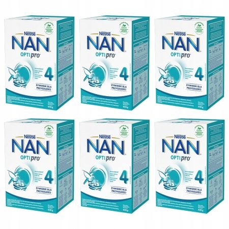 NESTLE NAN OPTIPRO 4 Junior Produkt na bazie mleka ZESTAW 6 x 650g