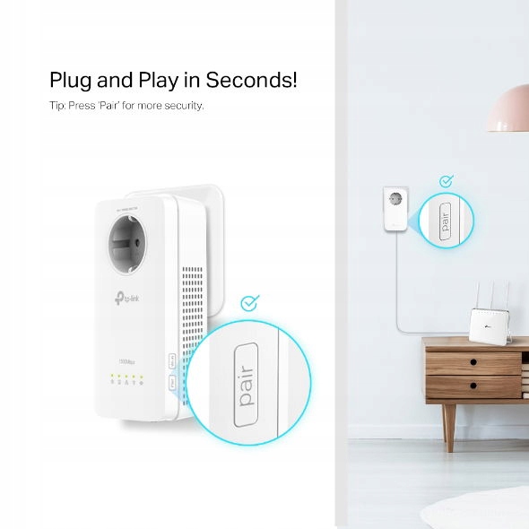 TP-Link TL-WPA8631P Kit AV1300 Gb průchozí AC1200 Powerline WiFi kit (2ks)