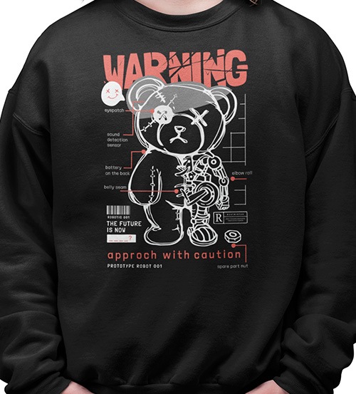 Pánská mikina Fashion Warning Medvídek vel. L