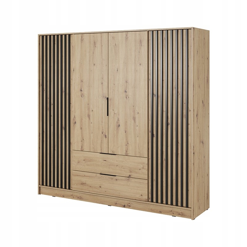 Pojemna Szafa Ubraniowa LAMELE 206 Dąb Artisan