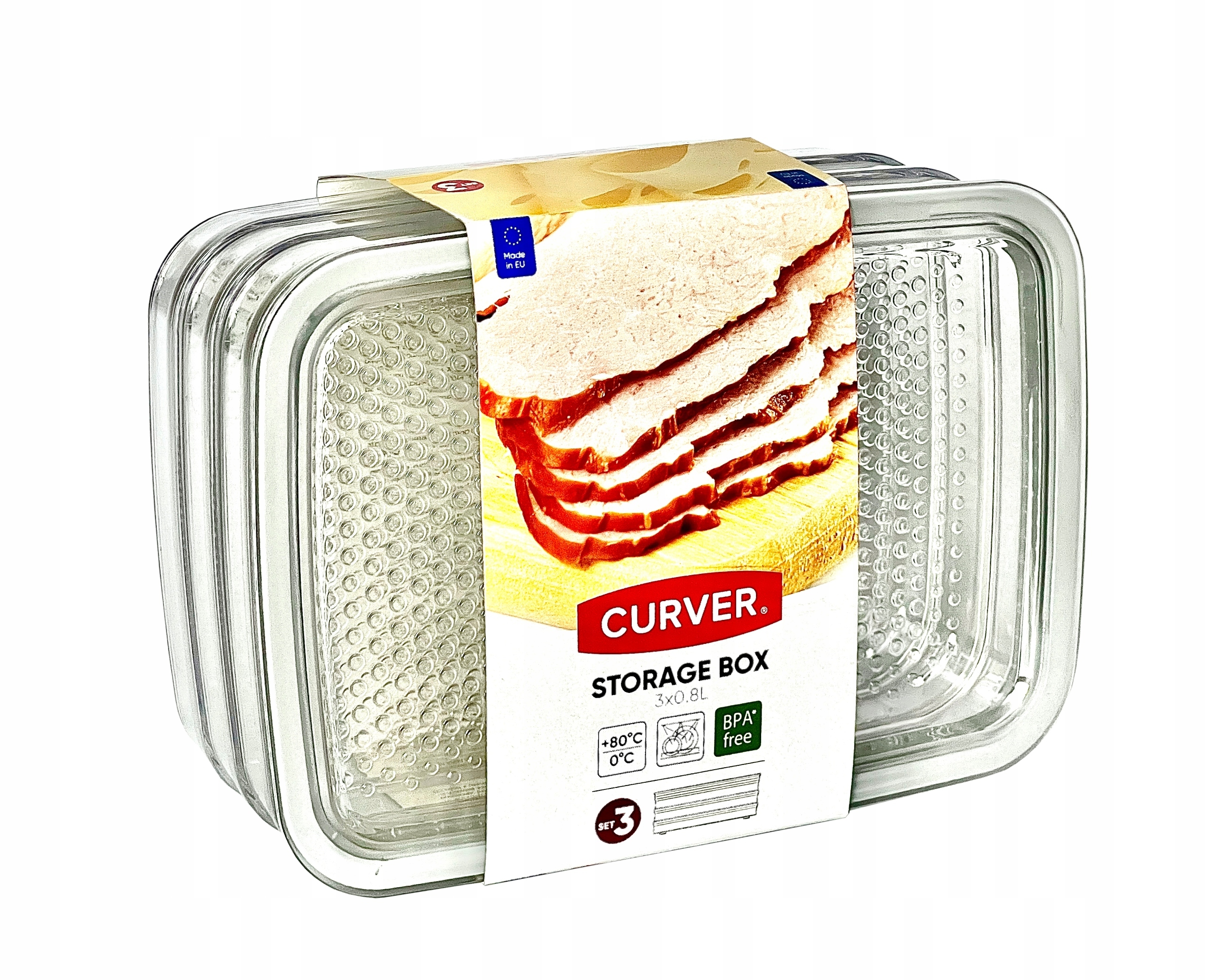 POJEMNIK NA WĘDLINY SZYNKE SER ŻYWNOŚĆ 3 POZIOMY x0,8l Linia Storage Box