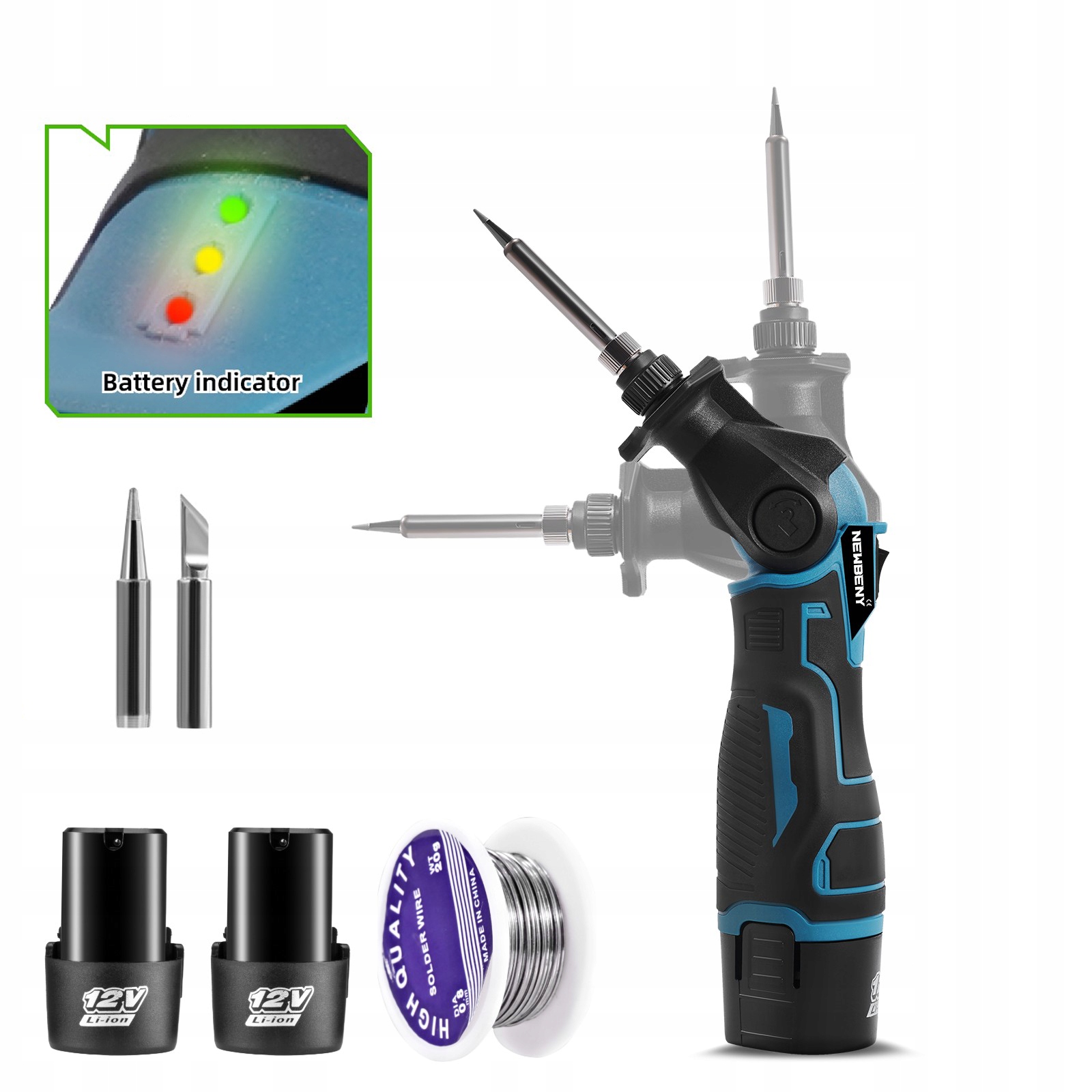 Lutownica Transformatorowa Precyzyjna Akumulatorowa 2x Grot 400°C