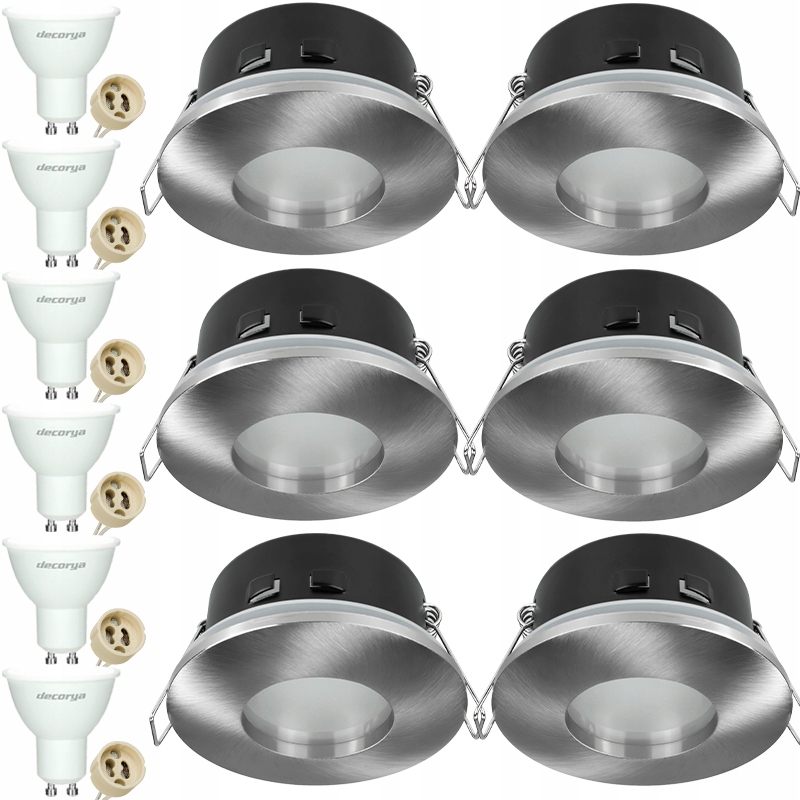 6x Oprawa Sufitowa Podtynkowa Hermetyczna Podbitka Oczko Żarówka Led GU10