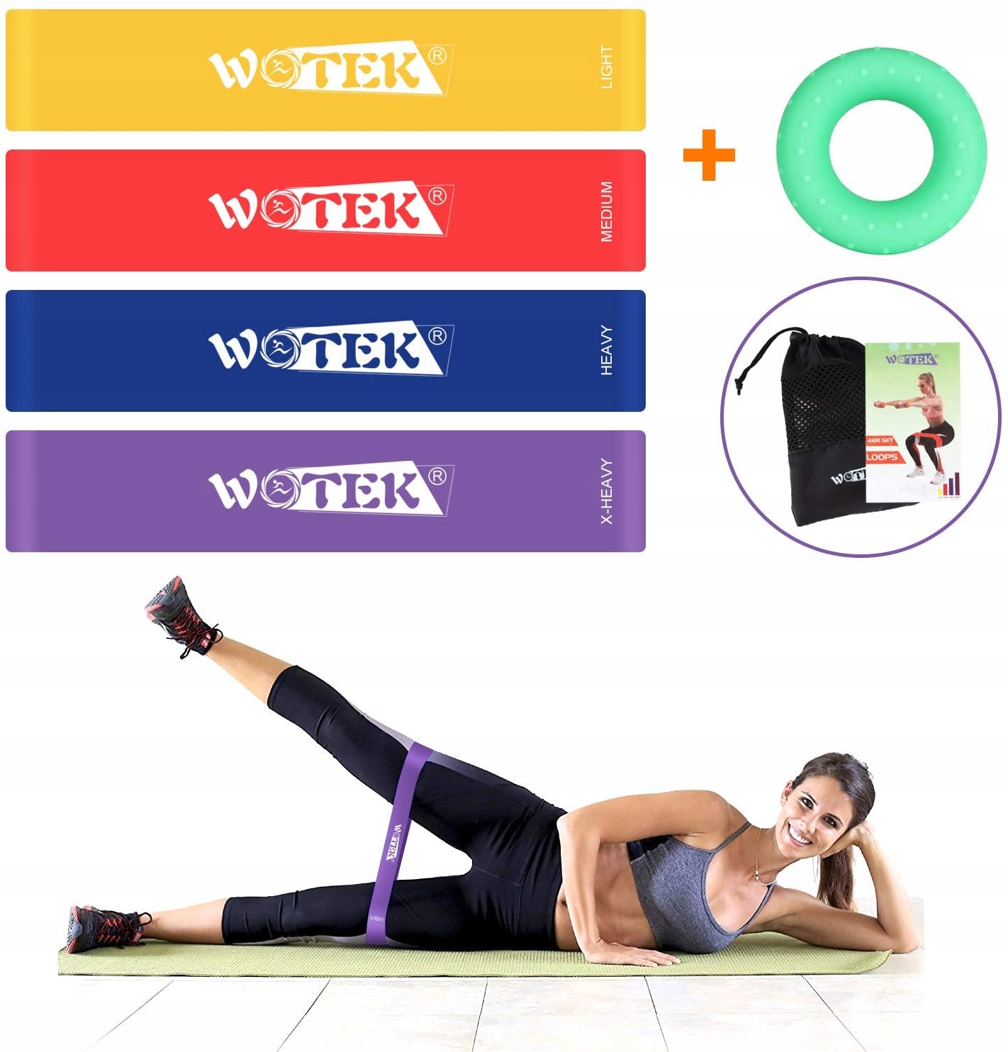 

Opaski do Ćwiczeń 4 szt. Taśmy Fitness Wotek