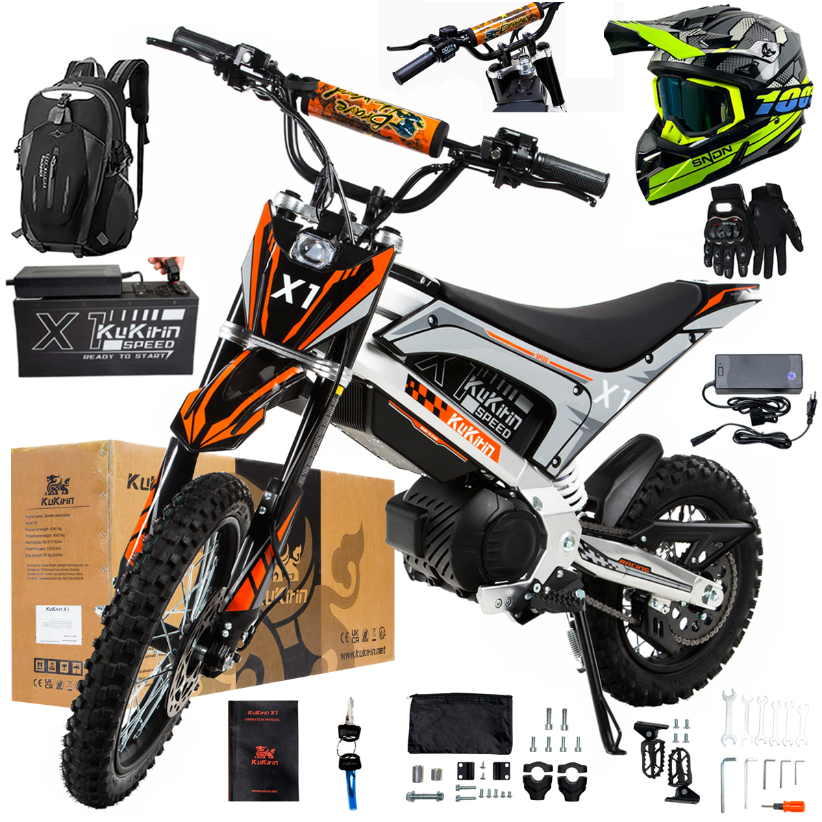 Kukirin X1 2026 Nové terénní elektrické vozidlo 2000W50KM/H 48V20.8Ah 14''