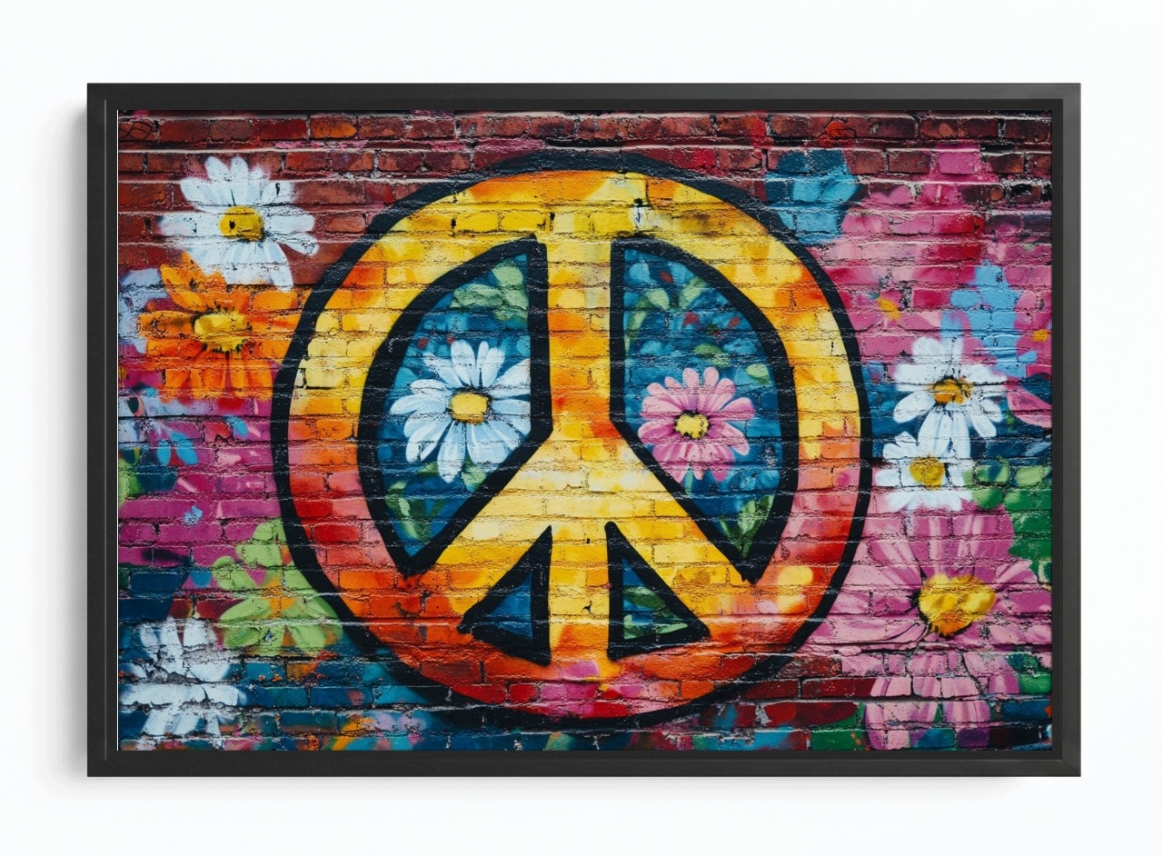 Obraz Rám American Box Barevná Pacyfa Mural Grafitti Stěna Mural 120x80