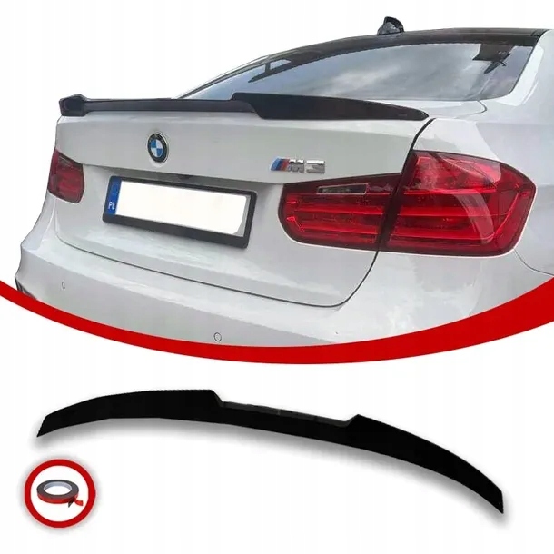 Spoilerová Krytka F30 M4 Vzhled Zadní Klapky Černý Lesk