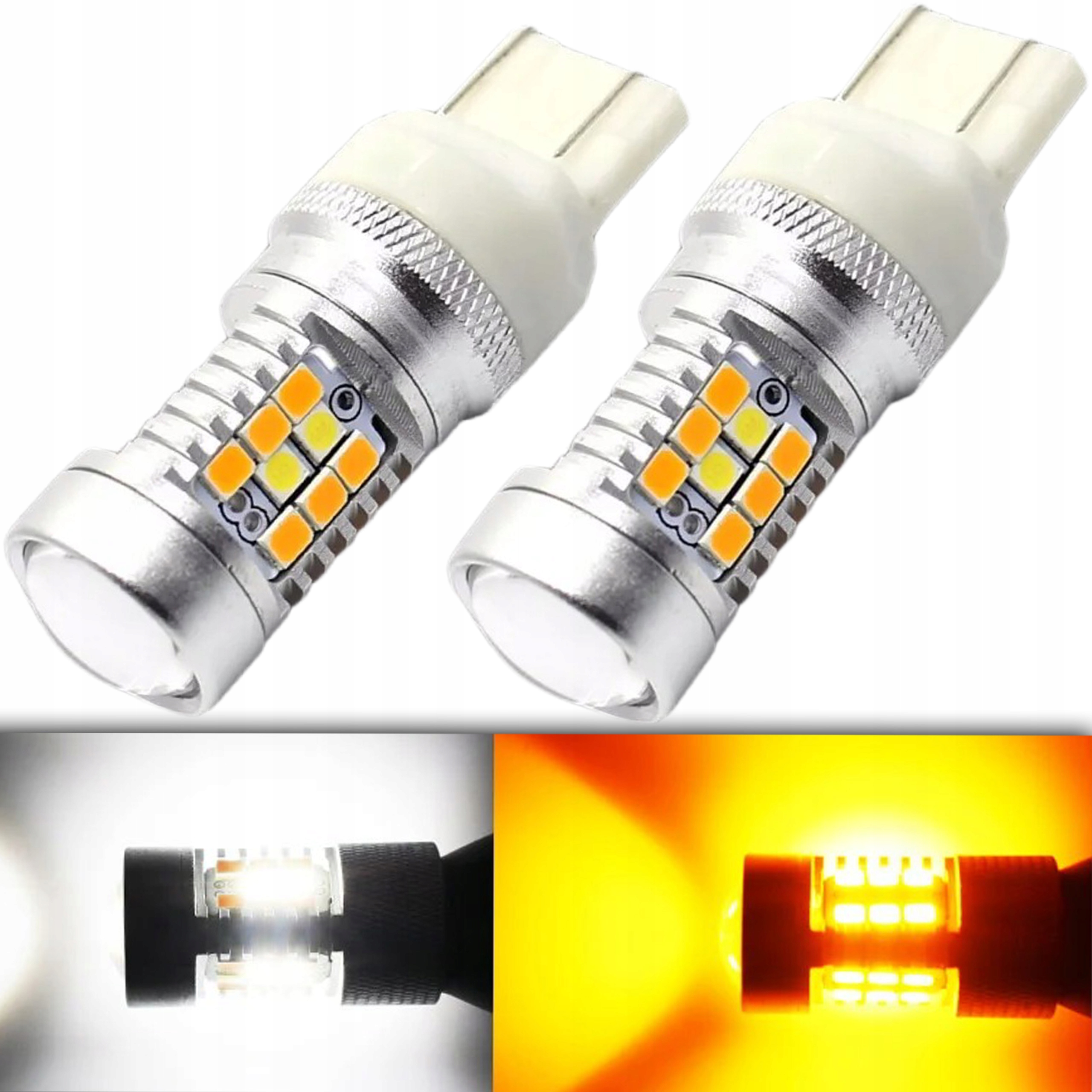 Żarówka Dual Color P27/7W Led 2835 3157 Biały Pomarańczowy Pozycja
