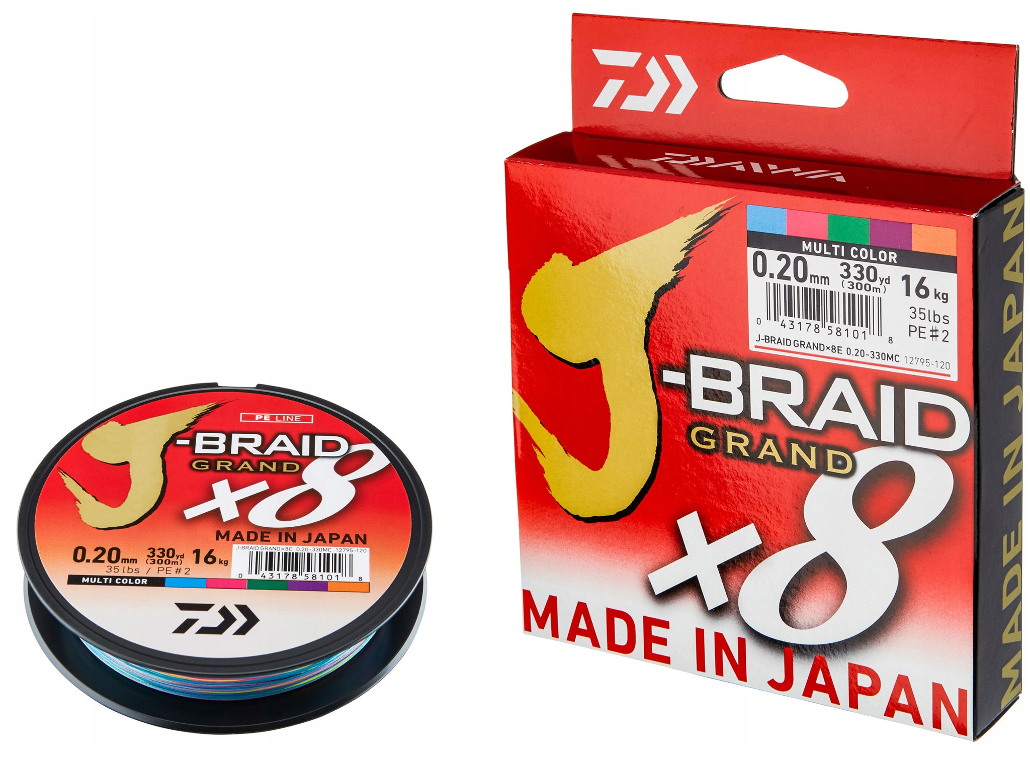 Šňůra Daiwa J-braid Grand X8 MC 300m-0,20mm